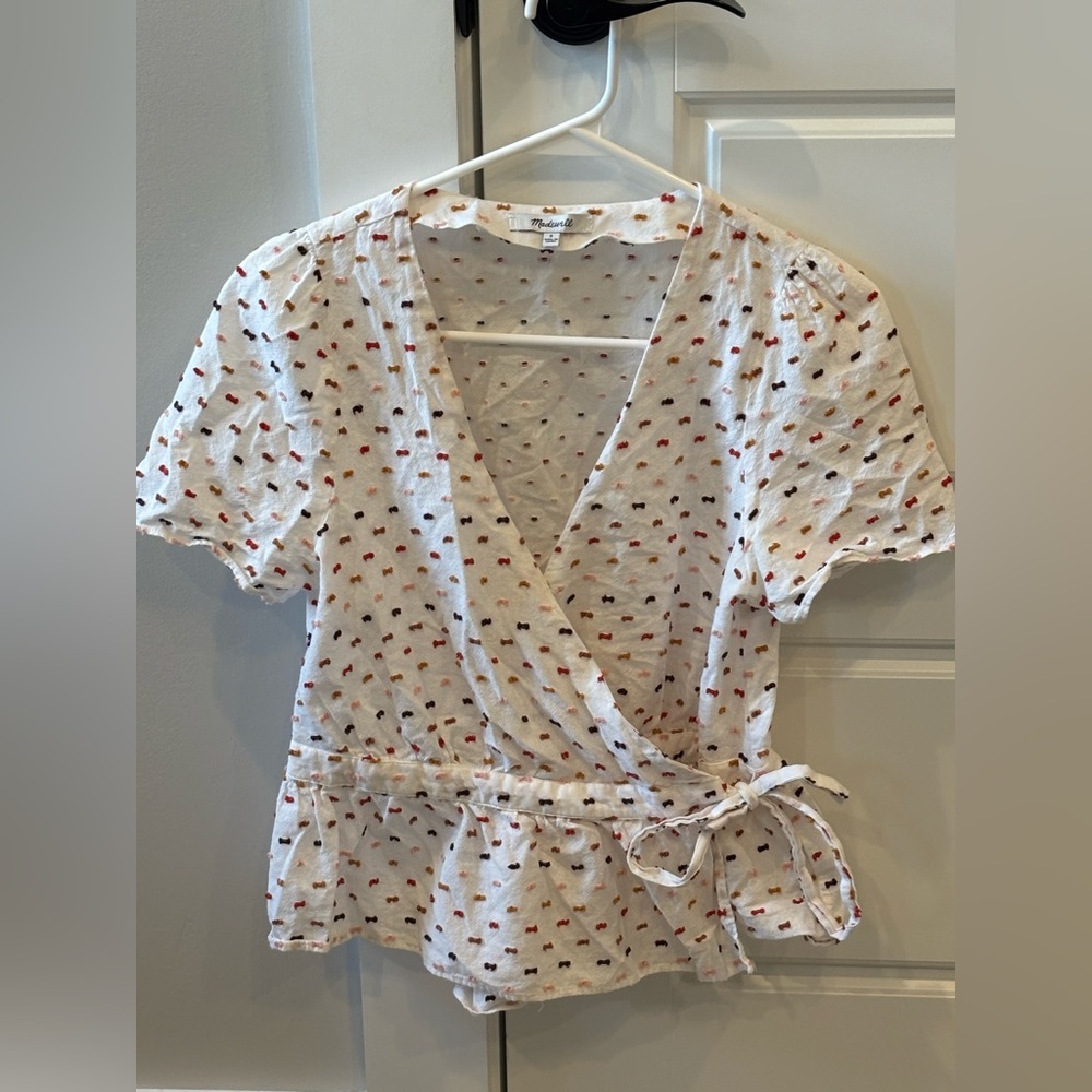 Madewell White Polka Dot Blouse - Picture 3 of 6